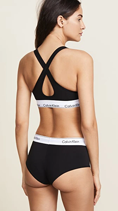 Shop Calvin Klein Underwear Modern Cotton Lightly Lined Bralette Black