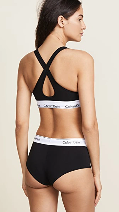 Calvin Klein Underwear Modern Cotton Lightly Lined Triangle Bralette In Black