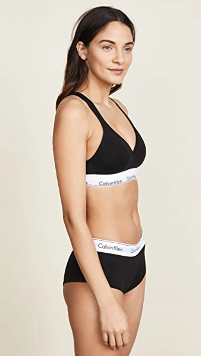 Shop Calvin Klein Underwear Modern Cotton Lightly Lined Bralette Black