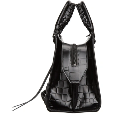 Shop Balenciaga Black Croc Small Neo Classic Top Handle Bag In 1000 Black