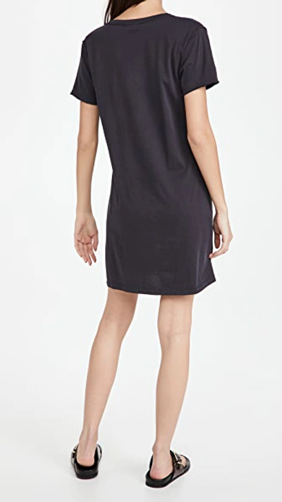Shop Z Supply Cotton T-shirt Dress In Washed Black