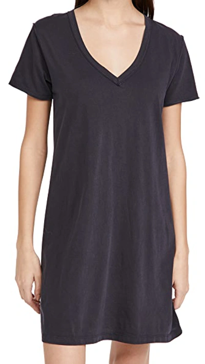 Shop Z Supply Cotton T-shirt Dress In Washed Black