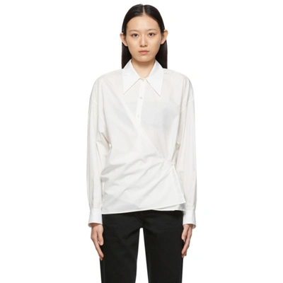 Shop Lemaire White Twisted Shirt In 001 Chalk