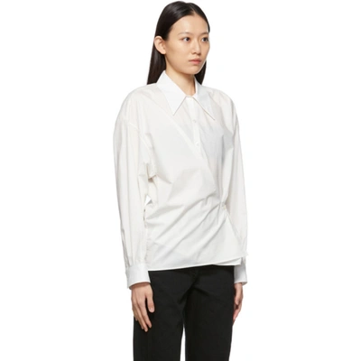 Shop Lemaire White Twisted Shirt In 001 Chalk