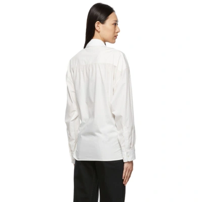 Shop Lemaire White Twisted Shirt In 001 Chalk