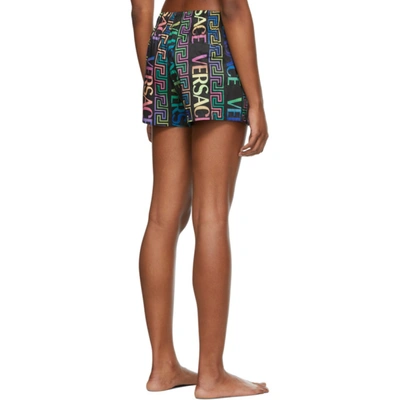 Shop Versace Black & Multicolor Swim Shorts In 5b020 Multi