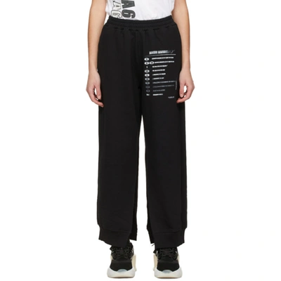 Shop Mm6 Maison Margiela Ssense Exclusive Black Split Leg Logo Lounge Pants In 900 Black