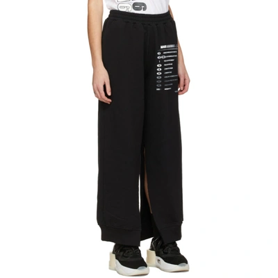 Shop Mm6 Maison Margiela Ssense Exclusive Black Split Leg Logo Lounge Pants In 900 Black