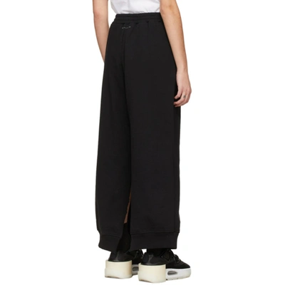 Shop Mm6 Maison Margiela Ssense Exclusive Black Split Leg Logo Lounge Pants In 900 Black