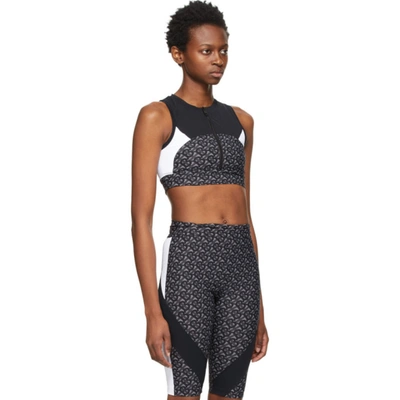 Shop Burberry Grey & Black Monogram Quinn Sport Top In Graphite Ip