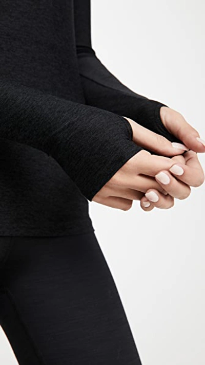 Beyond Yoga Featherweight Classic Crew Pullover Top In Darkest Night