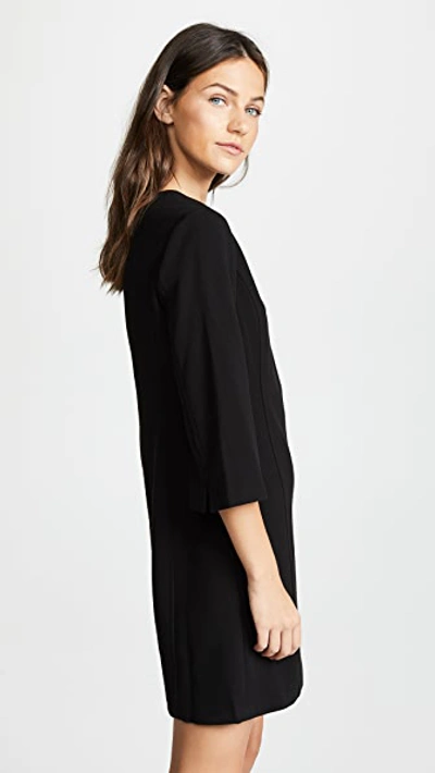 Shop Alice And Olivia Gem 3/4 Sleeve Shift Dress In Black