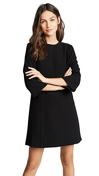 Shop Alice And Olivia Gem 3/4 Sleeve Shift Dress In Black