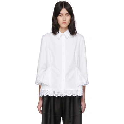 Shop Simone Rocha White Short Frill Shirt
