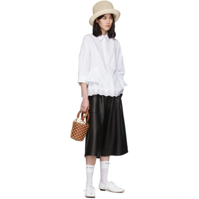 Shop Simone Rocha White Short Frill Shirt