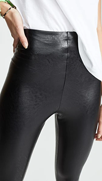 Commando Perfect Control Faux Leather Leggings In Black