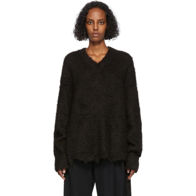 Shop Doublet Brown Alpaca V-neck Sweater