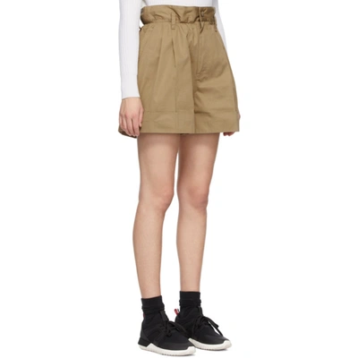 Shop Moncler Brown Gabardine Shorts In 23k Brown