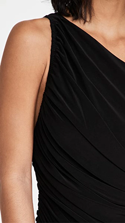 Norma Kamali Diana Mio Asymetrical One Piece Swimsuit In Black In Black
