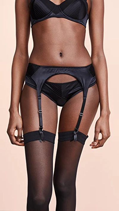 Shop Fleur Du Mal Bullet Satin Garter Belt In Black