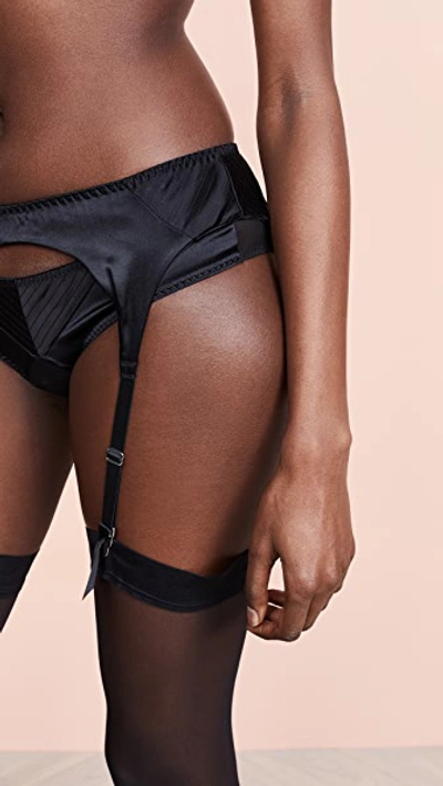 Shop Fleur Du Mal Bullet Satin Garter Belt In Black