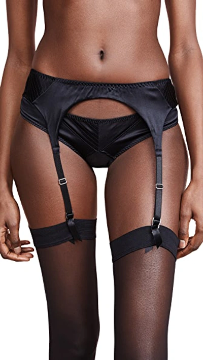 Shop Fleur Du Mal Bullet Satin Garter Belt In Black