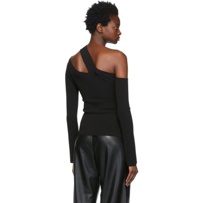 Shop Nanushka Black One-shoulder Olivia Sweater