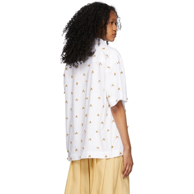 Shop Jacquemus White 'la Chemise Jean' Short Sleeve Shirt In White Embroidered
