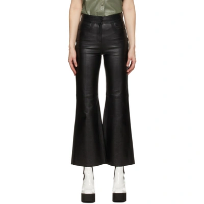 Flared Faux Leather Trousers