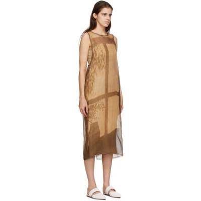 Shop Fendi Brown & Beige Silk Tank Dress In F1d3f Print