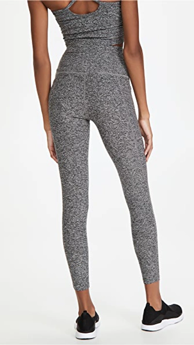 Shop Beyond Yoga Out Of Pocket High Waisted Midi Leggings In Black/white