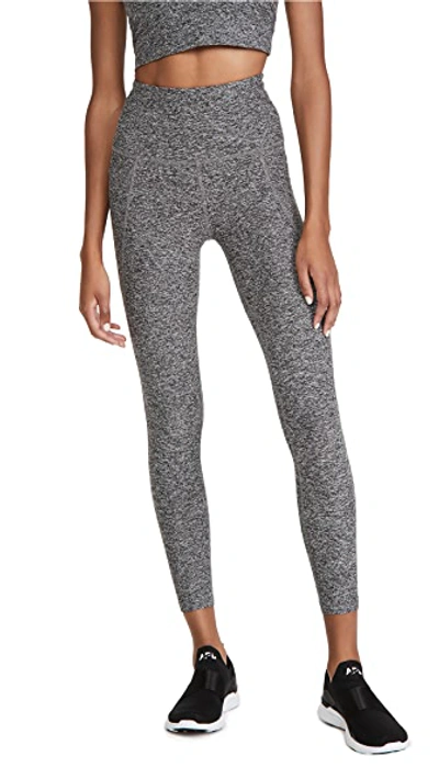 Shop Beyond Yoga Out Of Pocket High Waisted Midi Leggings In Black/white