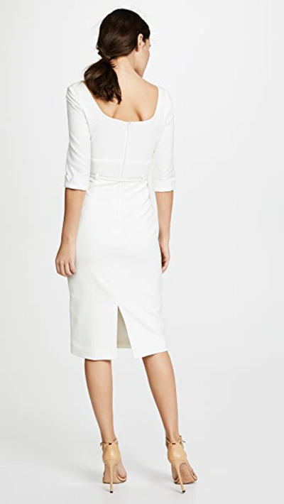 Black Halo 3/4 Sleeve Jackie O Dress Winter White In Winter White