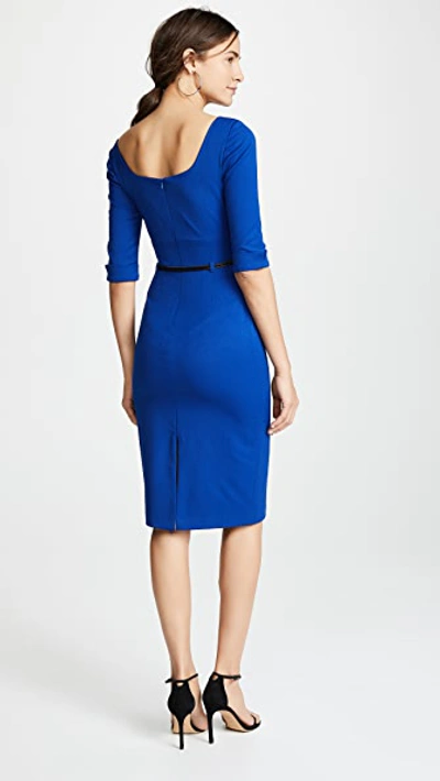 Black Halo Jackie O Three-quarter Sleeve Dress In Cobalt
