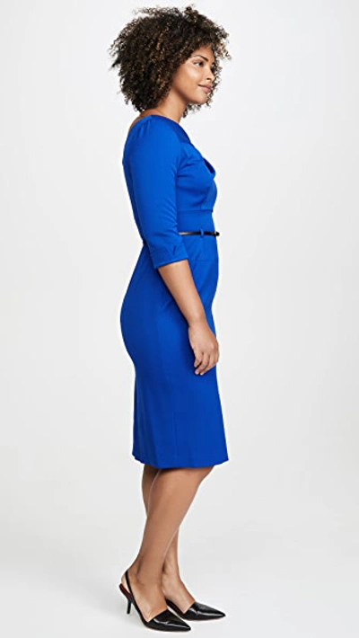 Black Halo Jackie O Three-quarter Sleeve Dress In Cobalt