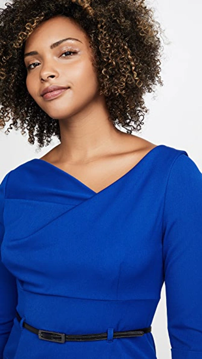 Black Halo Jackie O Three-quarter Sleeve Dress In Cobalt