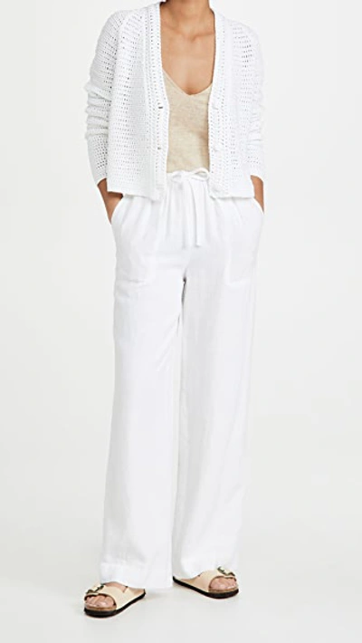 Shop Vince Tie Front Pull On Pants In Optic White