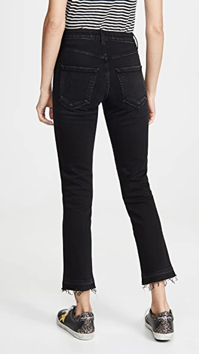 Shop Amo Babe High Rise Slim Fit Jeans In Black Magic