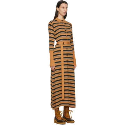 Shop Chloé Tan Wool Striped Dress In 216 Snflwry