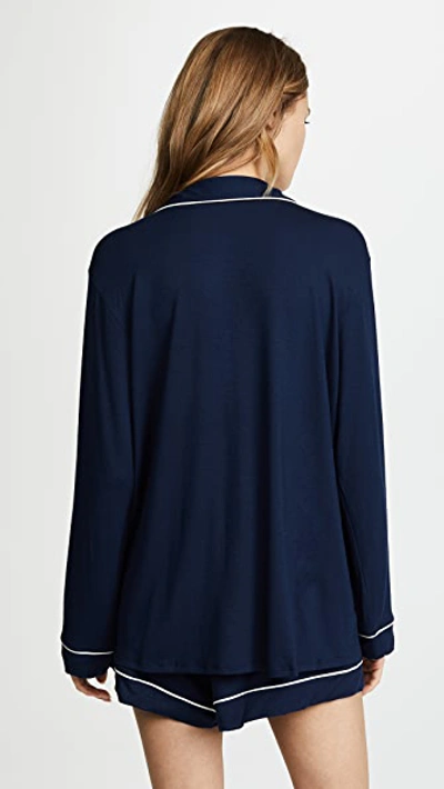 Eberjey Gisele Stretch-modal Jersey Pajama Set In Navy/ivory