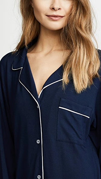 Eberjey Gisele Stretch-modal Jersey Pajama Set In Navy/ivory