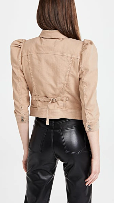 Retroféte Ada Cropped Denim Jacket In Camel