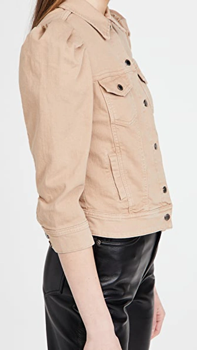 Retroféte Ada Cropped Denim Jacket In Camel