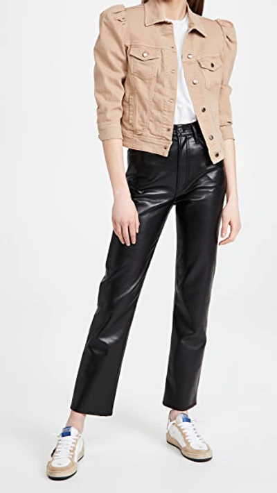 Retroféte Ada Cropped Denim Jacket In Camel