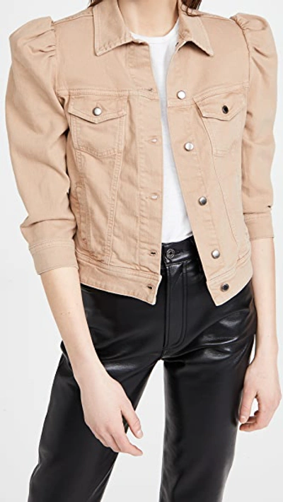 Retroféte Ada Cropped Denim Jacket In Camel
