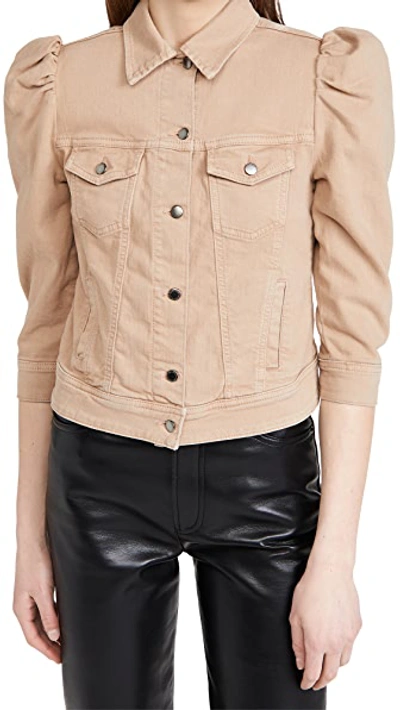 Retroféte Ada Cropped Denim Jacket In Camel
