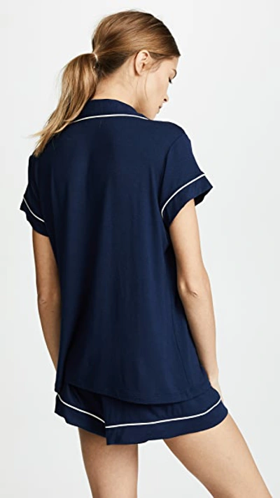 Shop Eberjey Gisele Shortie Pj Set Navy/ivory