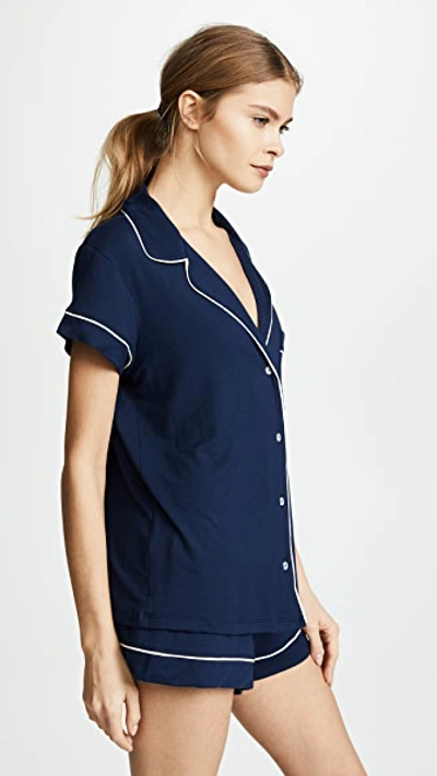 Shop Eberjey Gisele Shortie Pj Set Navy/ivory