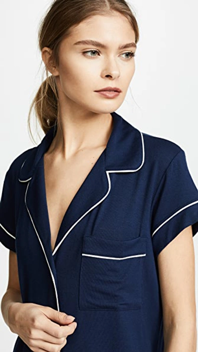 Eberjey Gisele Relaxed Pajama Short Set In Navy/ivory