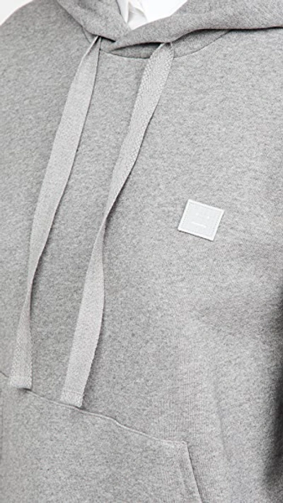 Shop Acne Studios Hooded Sweatshirt In Light Grey Melange